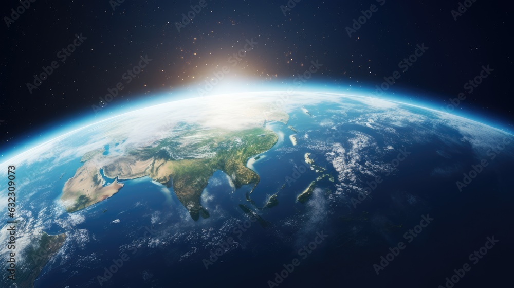 Planet Earth, view from space isolated on dark background