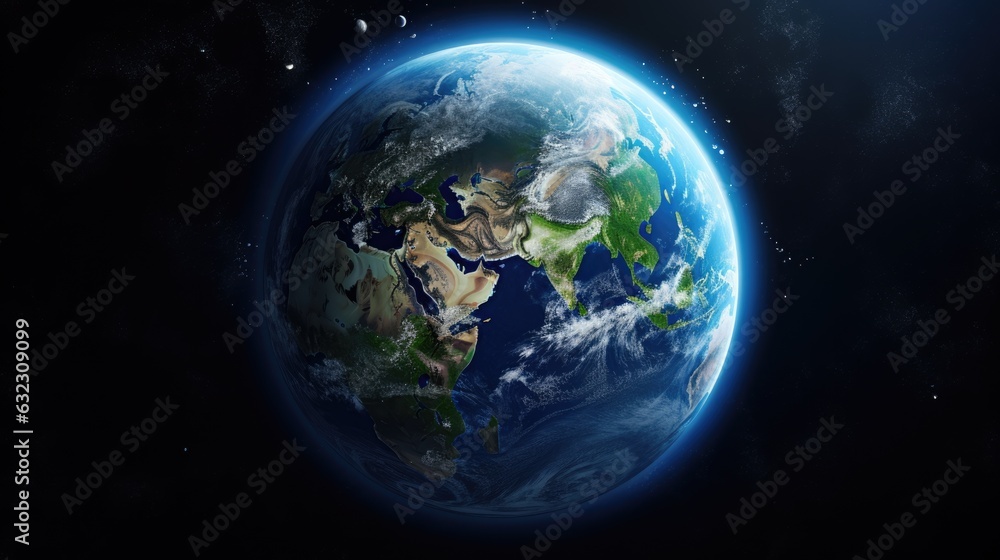 Planet Earth, view from space isolated on dark background