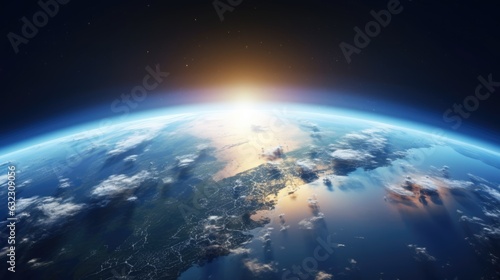 Planet Earth, view from space isolated on dark background © eireenz