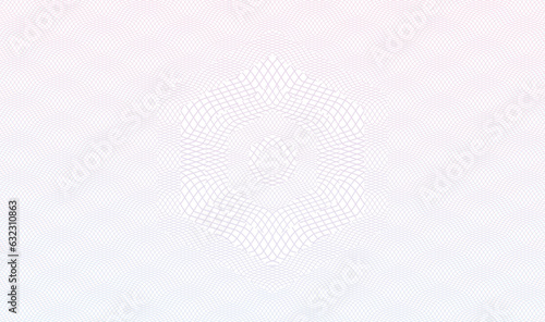 Light pink-blue vector guilloche background with rosette
