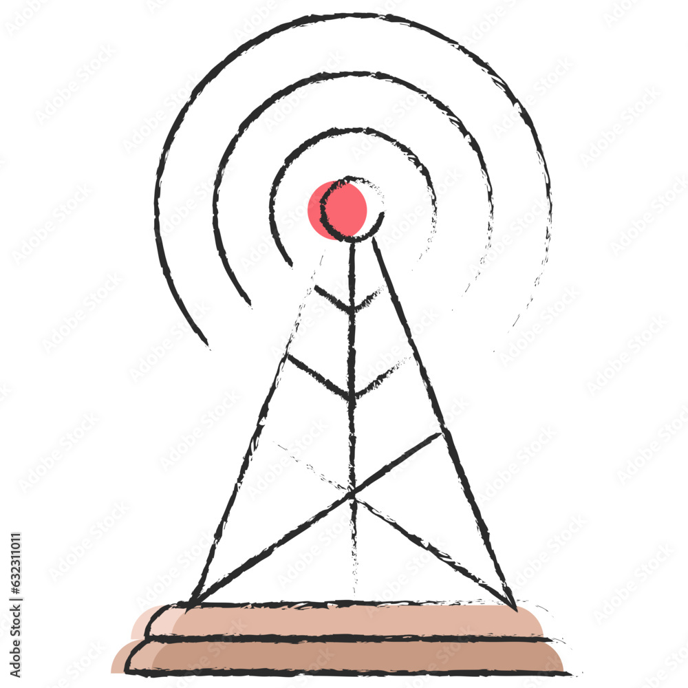 Fototapeta premium Vector hand drawn Antenna illustration