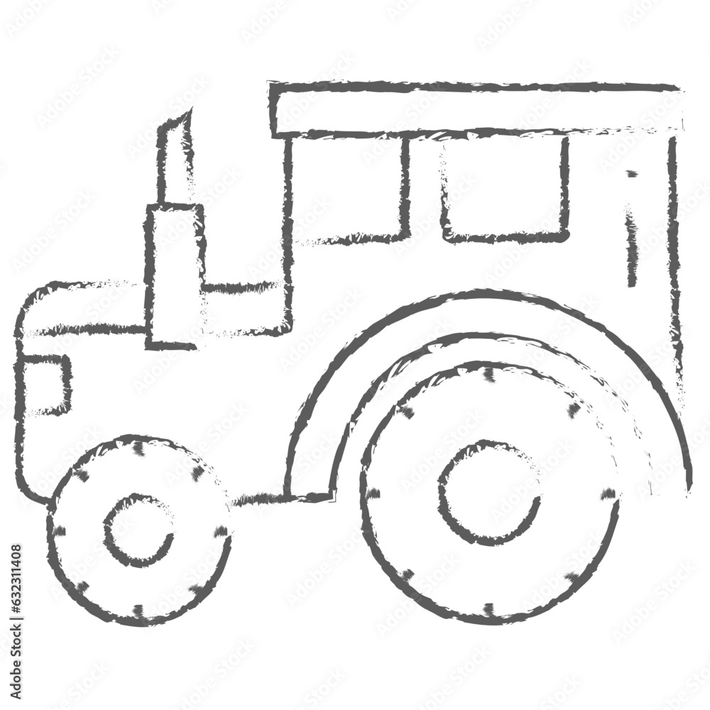 Vector hand drawn Tractor illustration