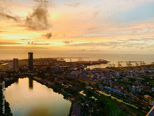 The Lotus Tower in Colombo offers a breathtaking view that encompasses the bustling cityscape and the serene waters of Beira Lake. 