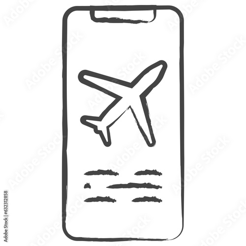 Vector hand drawn Mobile Flight illustration