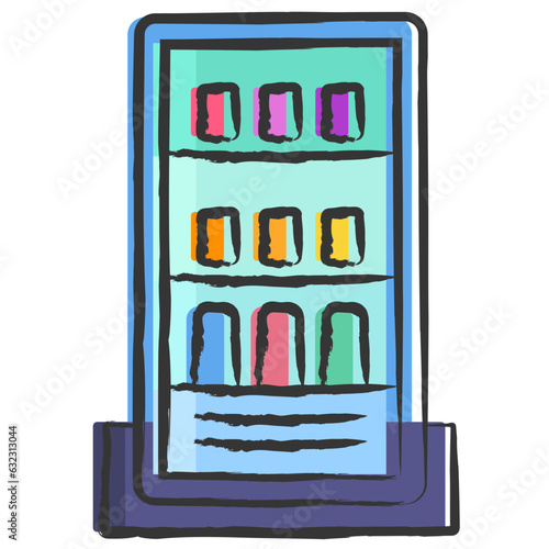 Vector hand drawn Refrigerator illustration