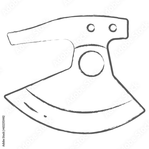 Vector hand drawn Ulu blade illustration