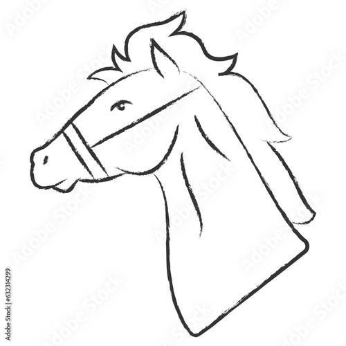 Fototapeta Naklejka Na Ścianę i Meble -  Vector hand drawn Horse face illustration