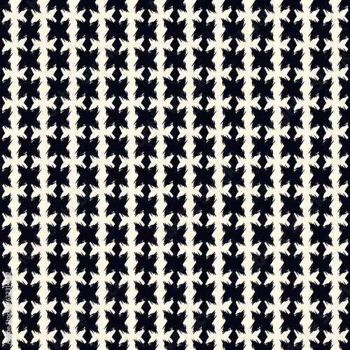 Paint brush geometrical ornament. Hand drawn seamless pattern. Abstract backdrop. Trendy wallpaper. Geometric background. Ethnic motif. Mosaic ornate. Digital paper. Textile print. Web design