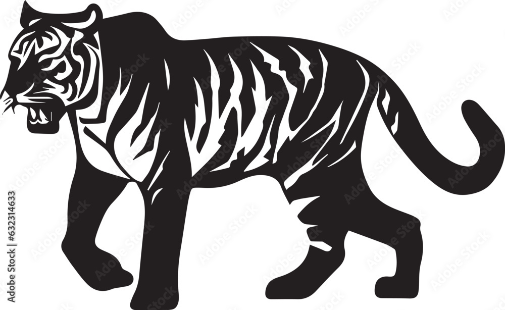 Obraz premium Tiger Vector silhouette