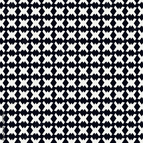 Paint brush geometrical ornament. Hand drawn seamless pattern. Abstract backdrop. Trendy wallpaper. Geometric background. Ethnic motif. Mosaic ornate. Textile print. Web design