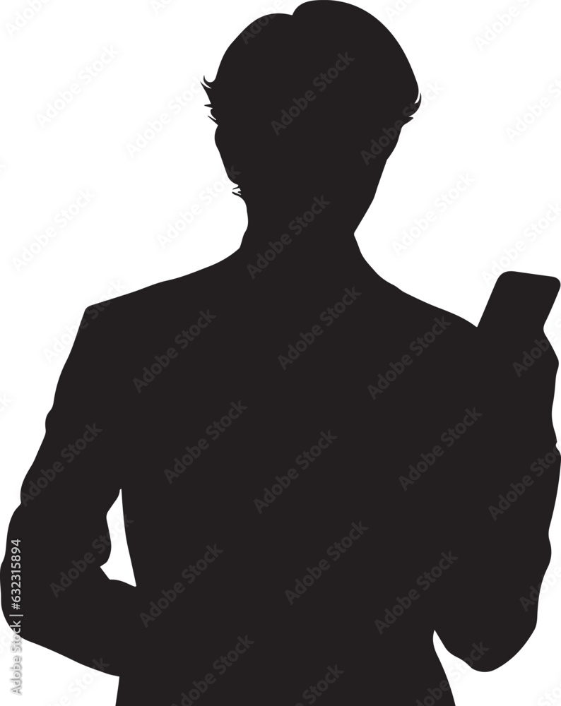 business man browsing cell phone vector silhouette business man browsing cell phone vector silhouette