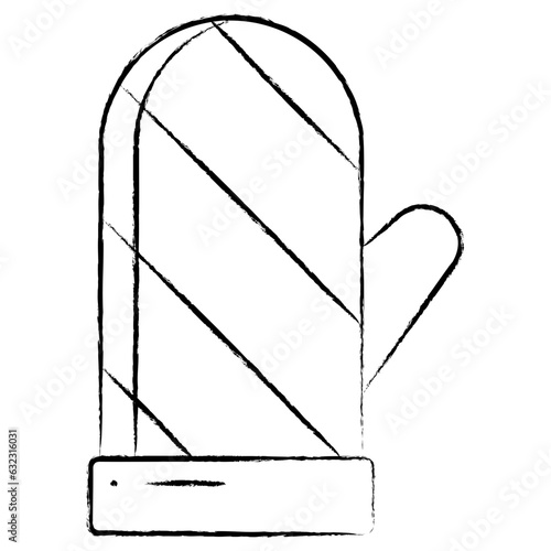 Vector hand drawn Hand gloves illustration