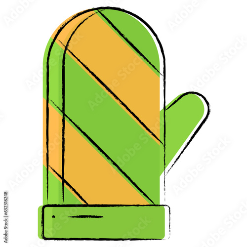 Vector hand drawn Hand gloves illustration