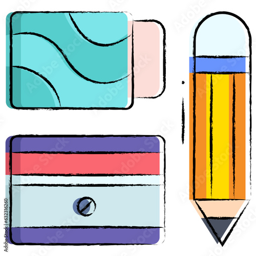Vector hand drawn Craft tool illustration