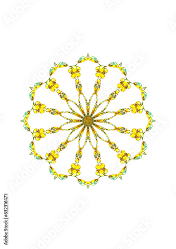 rosette mit einem feingliedrigen floralen muster
