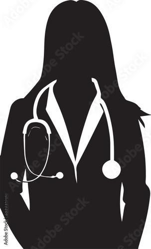 Female doctor silhouette illustration