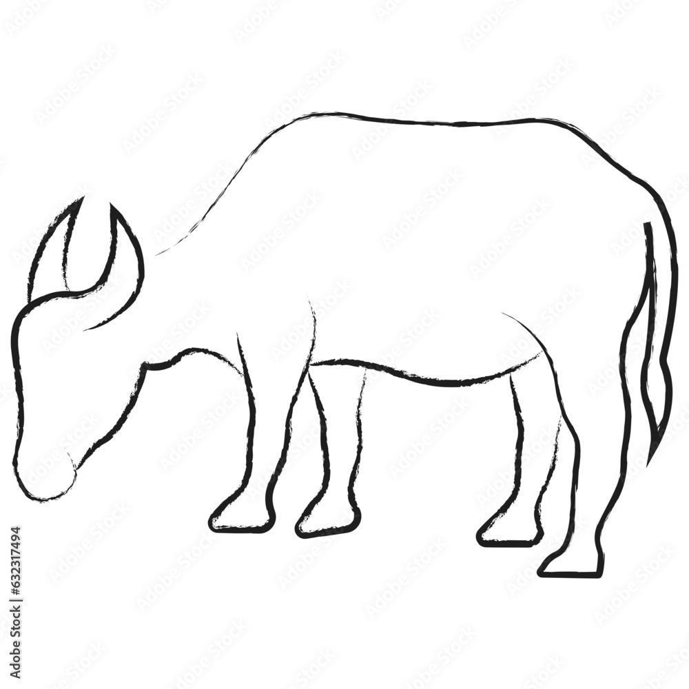 Obraz premium Vector hand drawn Buffello illustration