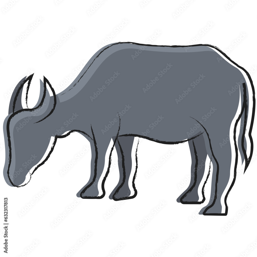 Fototapeta premium Vector hand drawn Buffello illustration