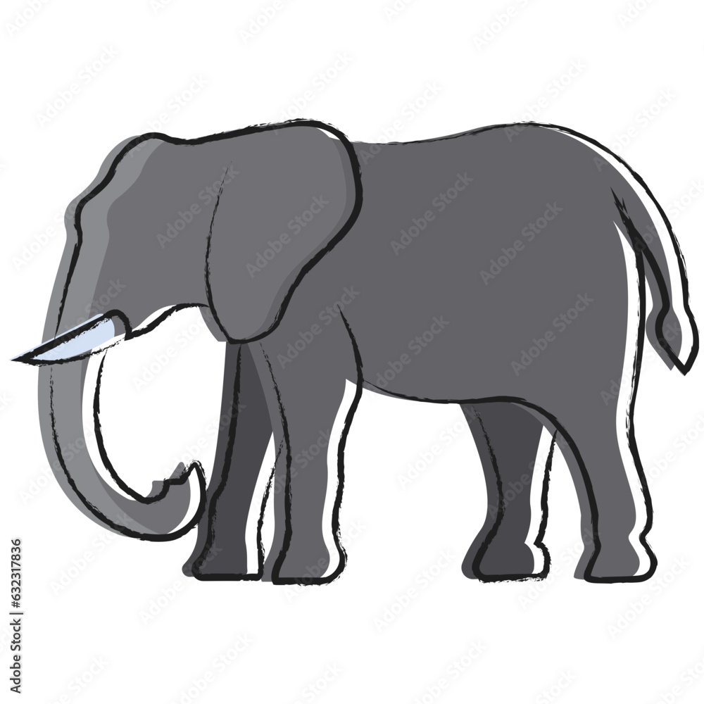 Fototapeta premium Vector hand drawn Elephant illustration