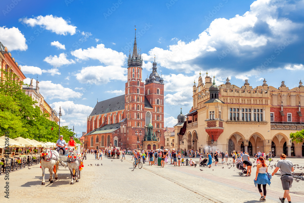 Marienkirche, Krakau, Polen  - obrazy, fototapety, plakaty 