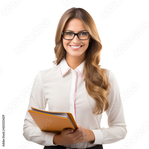 Attractive school teacher isolated