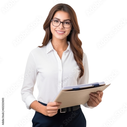 Attractive school teacher isolated