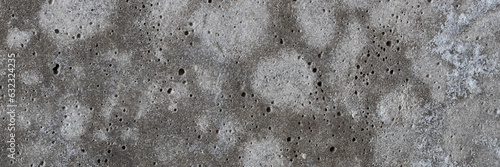 Texture of old concrete wall. Rough grey concrete surface. Wide panoramic background for design.