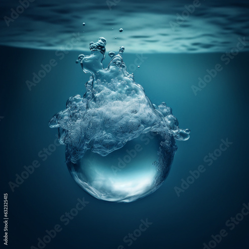 Illustration of a water bubble splash