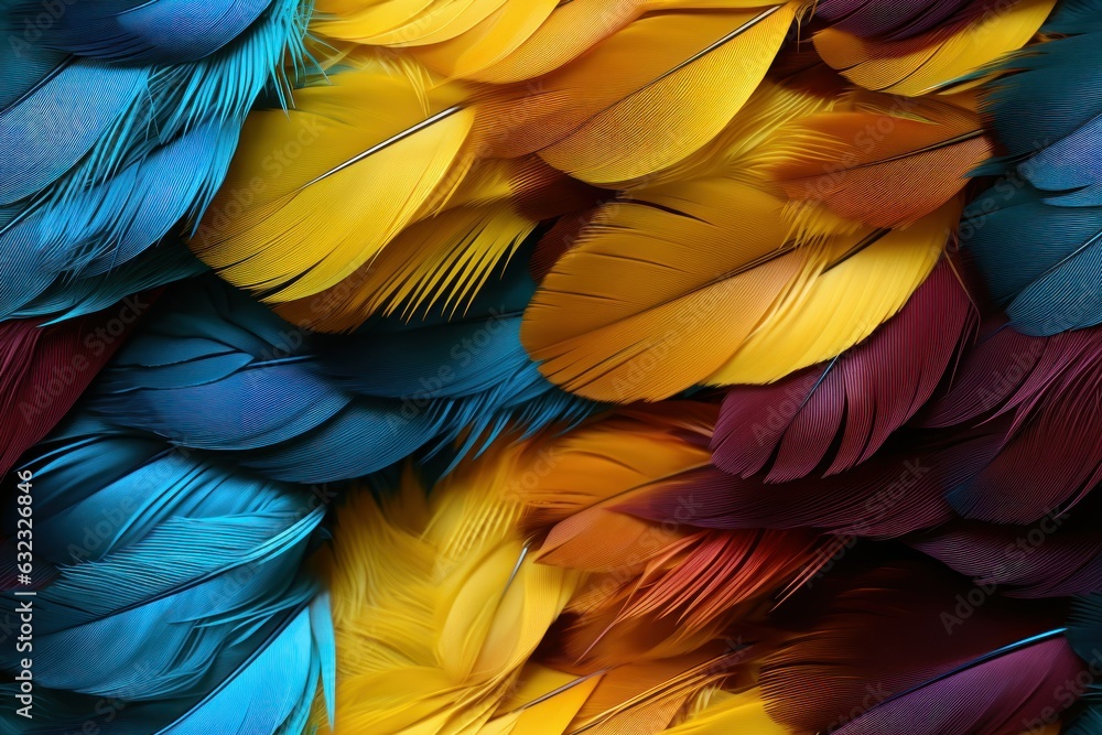 Continuous Colors: Shiny Parrot Feather Seamless Pattern Continuous Colors: Shiny Parrot Feather Seamless Pattern