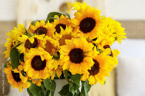Bright yellow sunflower bou...