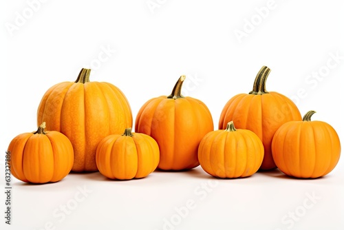 Orange pumpkins isolated on white background
