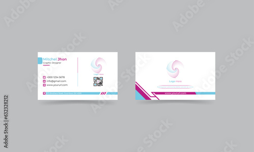 Double-sided creative business card template. Portrait and landscape orientation. vertical layout. Vector illustration.

