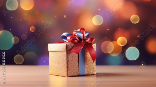 Festive gift box against bo...