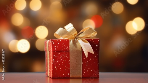 Festive gift box against bo...