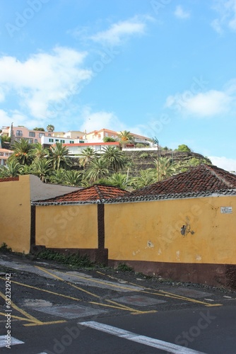 Yellow wall in Puerto de la Cruz