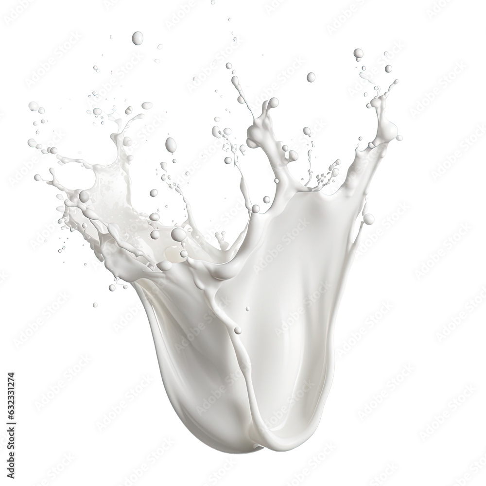 Isolated splash of milky yogurt.  For collages, banners, backgrounds, covers, branding, advertising and other projects. 