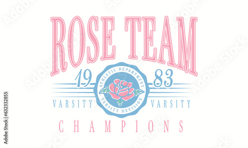 Vector artwork in varsity vintage style, perfect for t-shirts and sweatshirts.