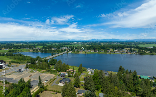 Aerial Majesty: Panoramic Views of Wiser Lake, Lynden, WA