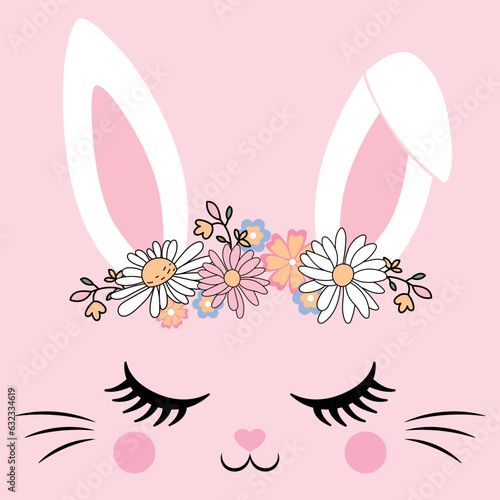 cute bunny graphic for t shirt