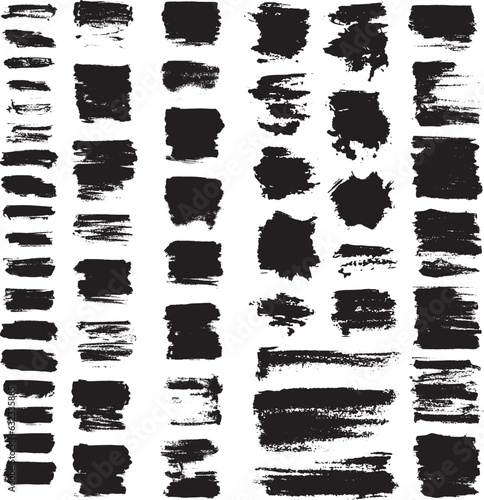 set of black ink splashes illustration.