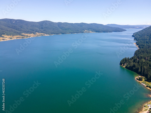 Aerial Summer view of Dospat Reservoir, Bulgaria