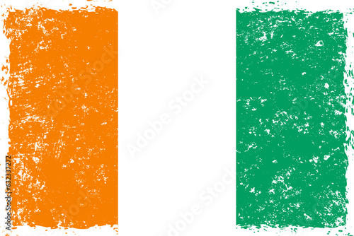 Ivory coast flag grunge distressed style