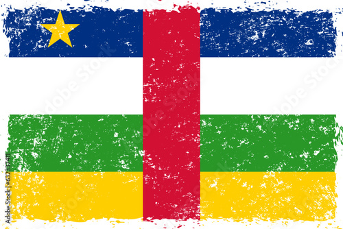 Central african republic flag grunge distressed style