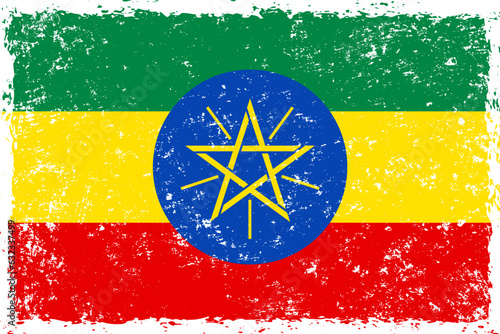 Ethiopia flag grunge distressed style
