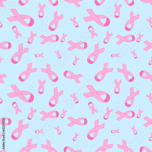 Breast cancer month seamless pink ribbon day mammogram pattern for wrapping paper and media accessories