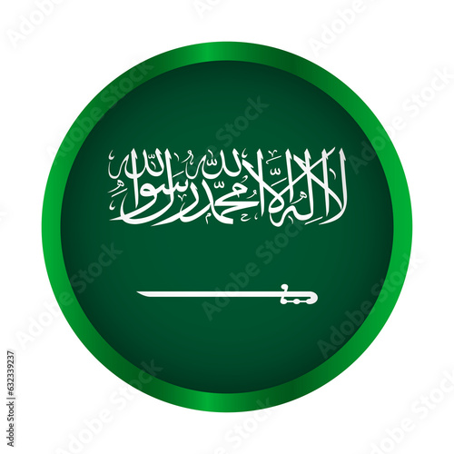 Saudi Arabia circle button flag background texture. 