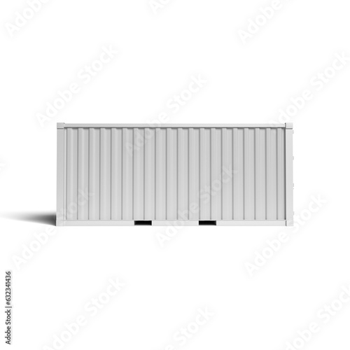 Metal Storage Container - 20 ft - Grey - 3D Rendering