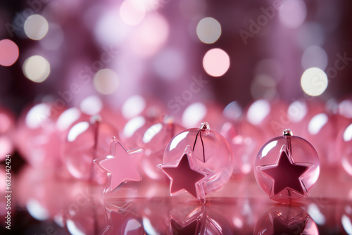 Abstract shiny background with pink color stars, trendy color, style of Barbie pink. AI generative