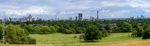 Photography Panoramic view of London and its skyscrapers in UK