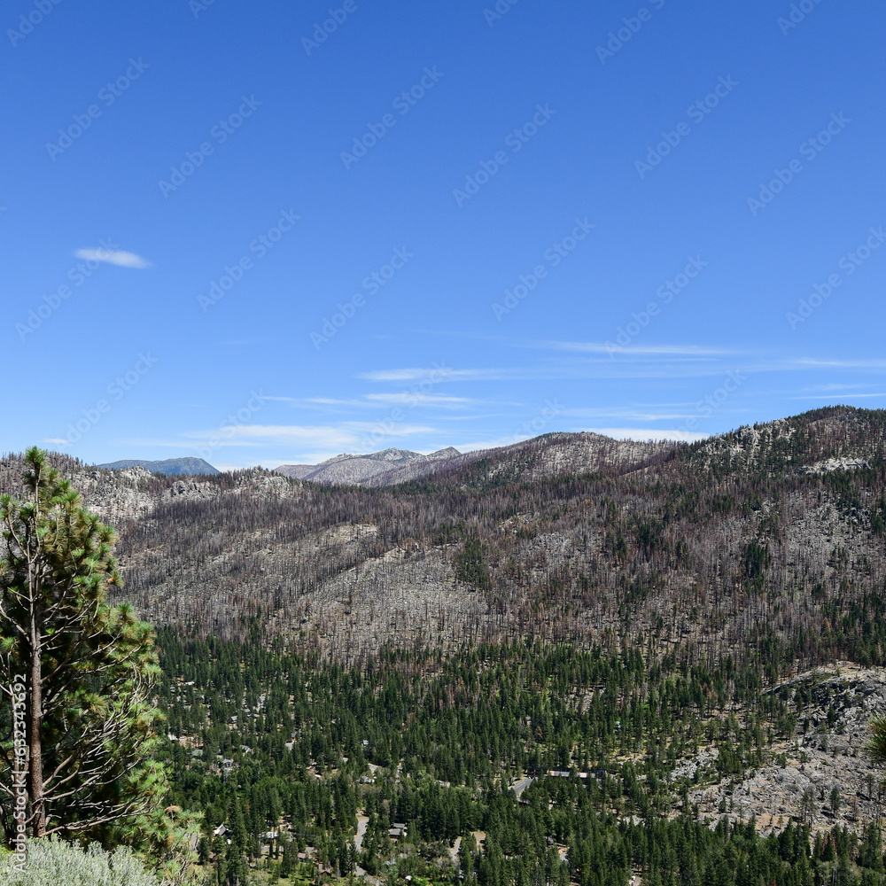 View from El Dorado Freeway towards Meyers and Lake Tahoe